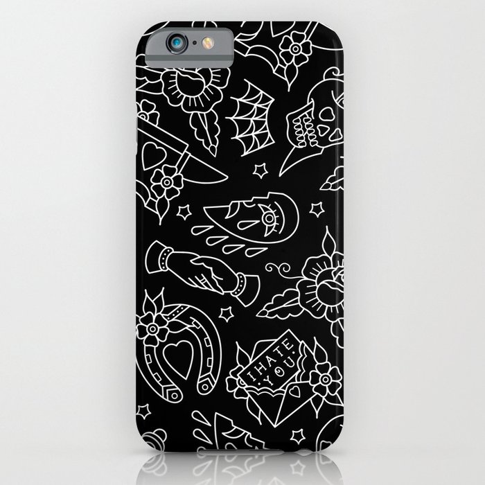 Classic Black Tattoo Pattern iPhone & iPod Case by DerickJames Society6