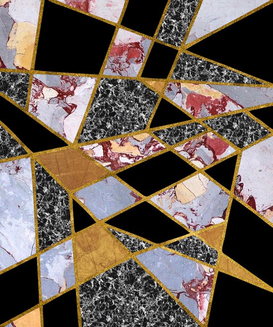 #486 Shards of Onyx, Marble & Gold Art Print