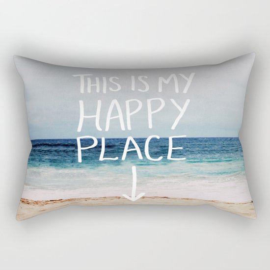 My Happy Place (Beach) Rectangular Pillow by Leah Flores Society6