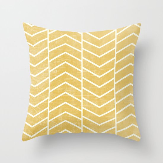 Yellow Chevron Throw Pillow by Zeke Tucker | Society6