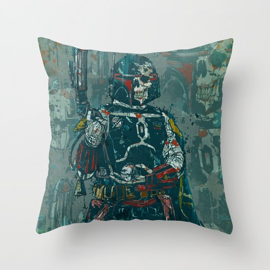 Fett Throw Pillow by Beery Method Society6