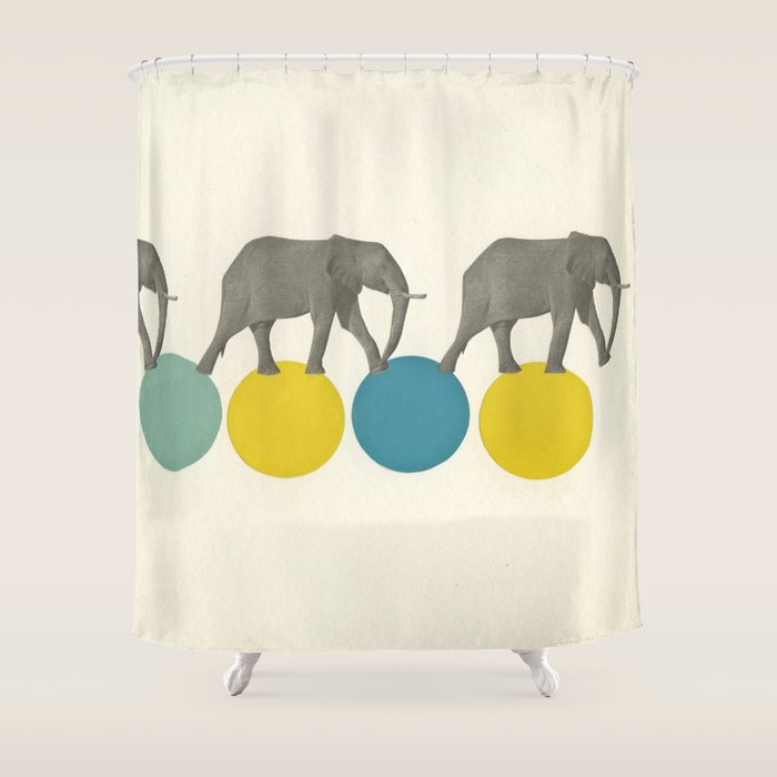 Travelling Elephants Shower Curtain by Cassia Beck Society6