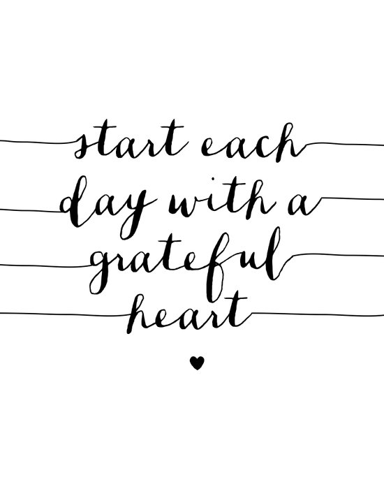 Star Each Day With a Grateful Heart Black and White ...