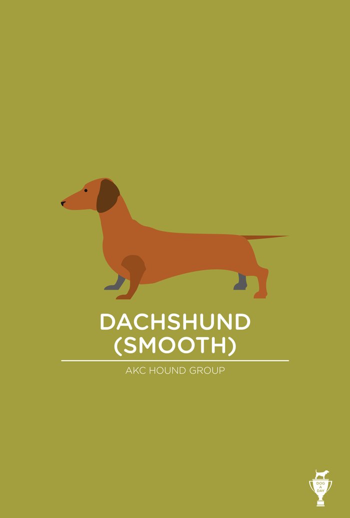 Dachshund (Smooth) Art Print by Hello Animal | Society6