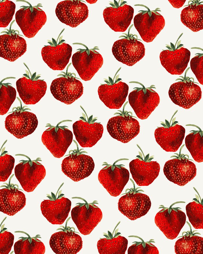 Strawberries Pattern Art Print by Heart Of Hearts Designs | Society6