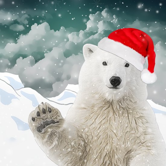 santa riding polar bear inflatable