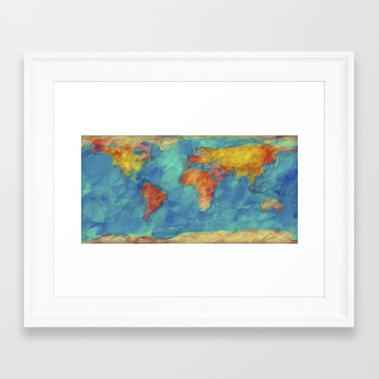 World Map Framed Art Print By JR Schmidt