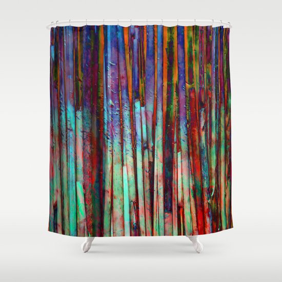 Colored Bamboo 2 Shower Curtain By Klara Acel Society6