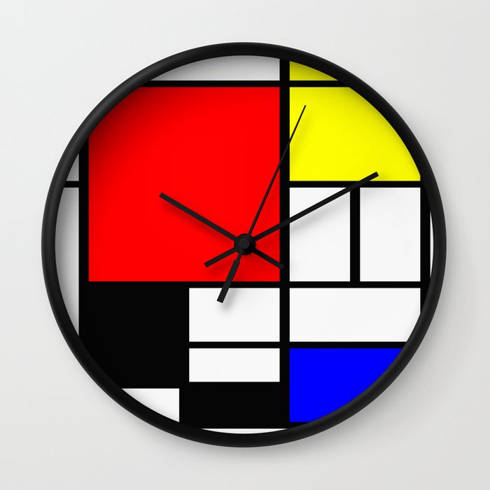 Mondrian Art Wall Clock by Fine2art Society6