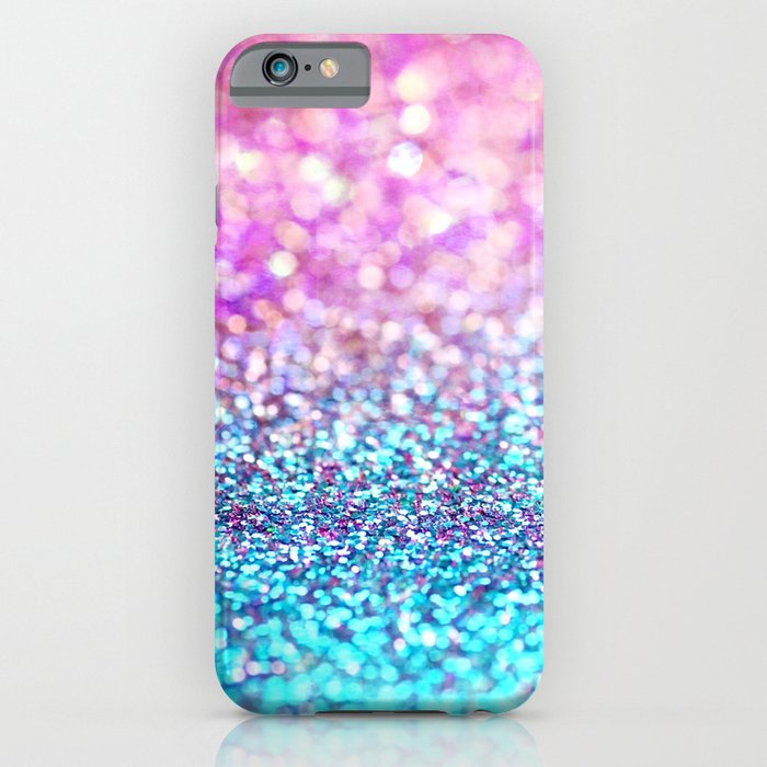 Pastel sparkle- photograph of pink and turquoise glitter ...
