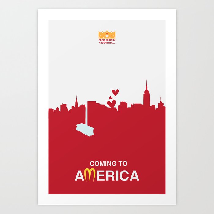 Coming to America - minimal poster Art Print by Mads Hindhede Svanegaard | Society6