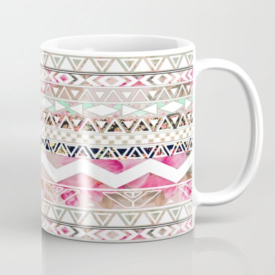 Aztec Spring Time! | Girly Pink White Floral Abstract ...