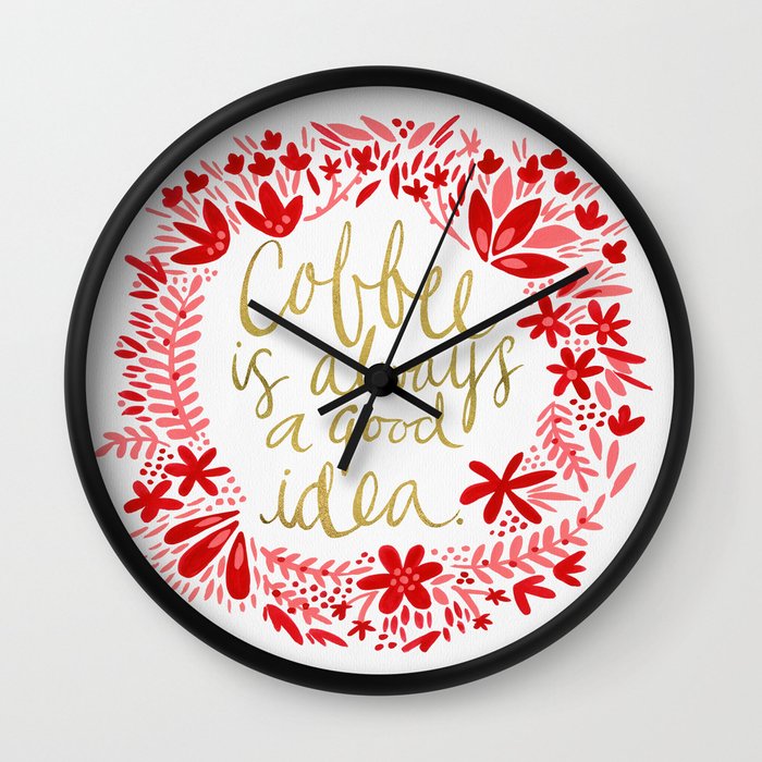Coffee Wall Clock by Cat Coquillette Society6