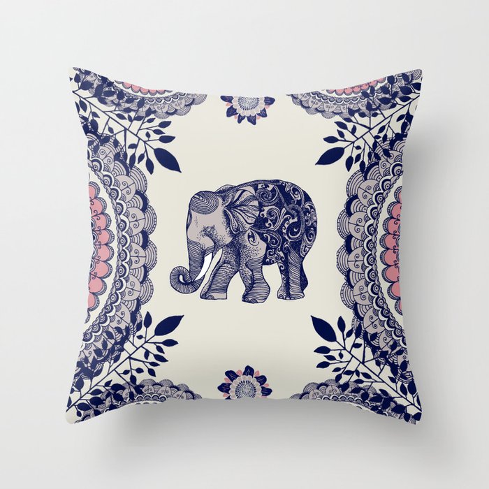 Elephant Pink Throw Pillow by Rskinner1122 | Society6