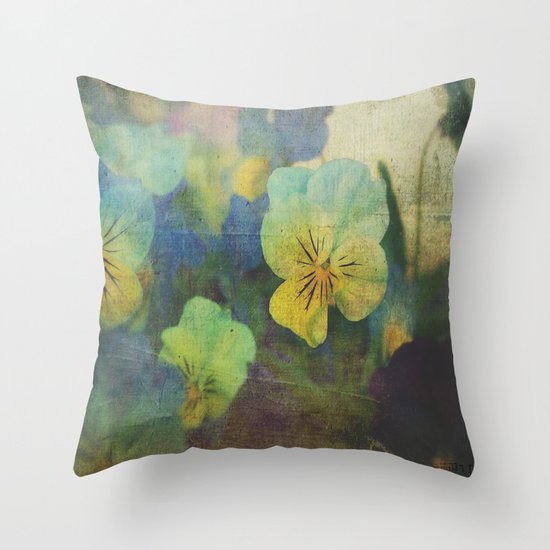 Textured Blue Pansy Throw Pillow by Pic-N-Mix Society6