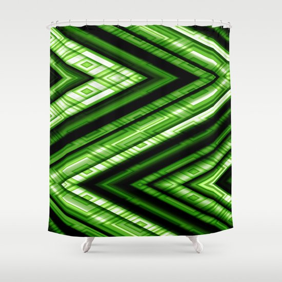 Zig Zag Pattern green Shower Curtain by Christine Baessler | Society6