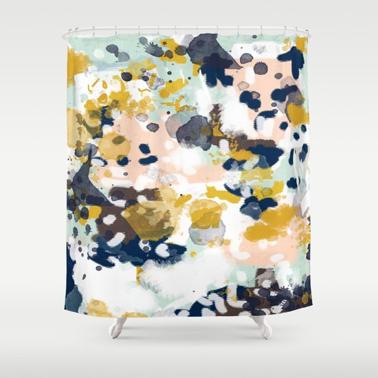 Sloane Abstract Painting In Modern Fresh Colors Navy