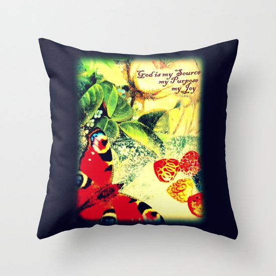 God is my Source, my Purpose, my Joy Throw Pillow