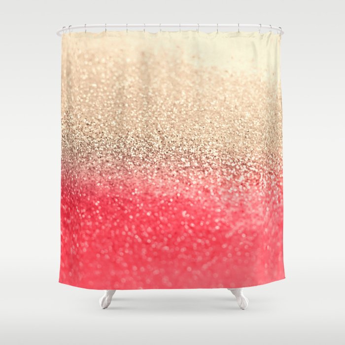 Gold Coral Shower Curtain By Monika Strigel Society6