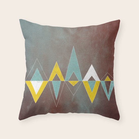 Native triangles Throw Pillow by Metron Society6