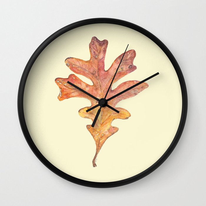 Tall Oak Leaf Wall Clock by Annie Mason Society6